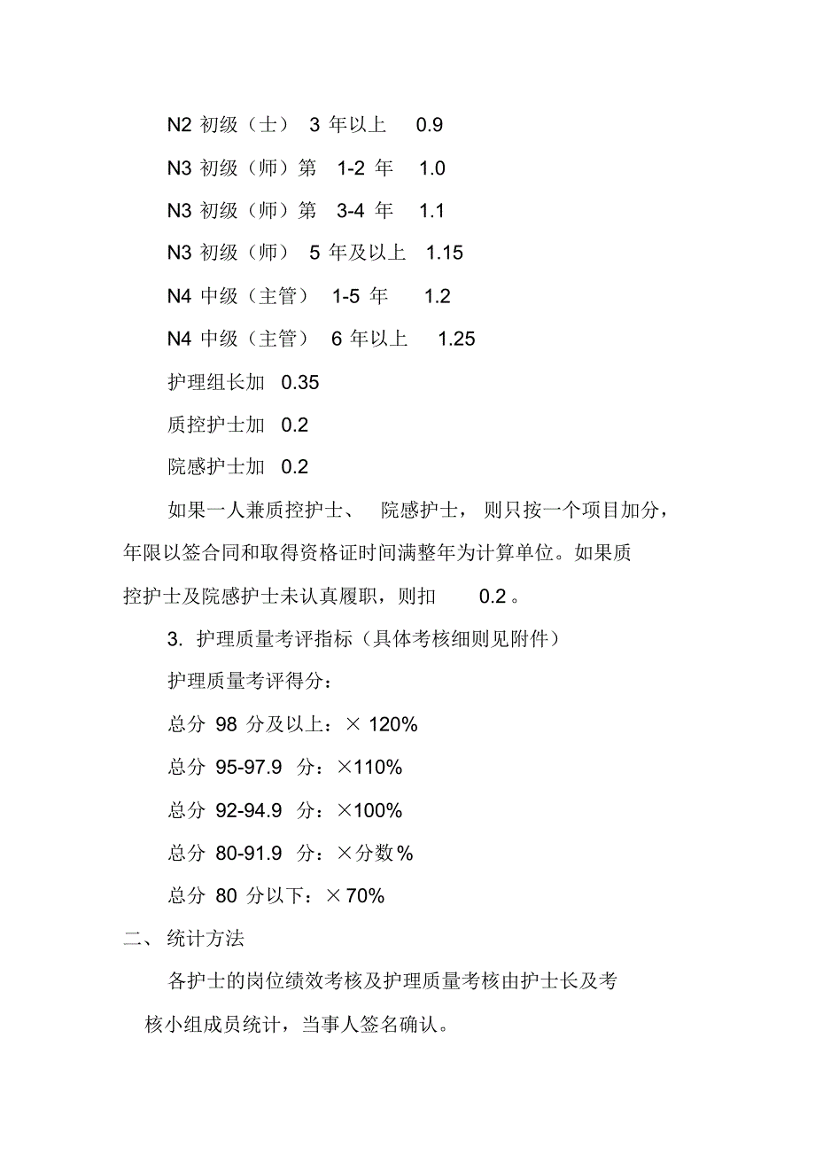 2015年护理人员绩效考核方案_第2页