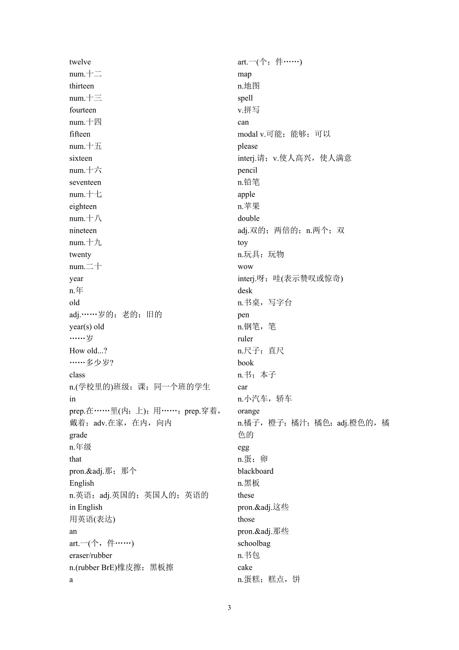 仁爱版英语七年级词汇总表上下册_第3页