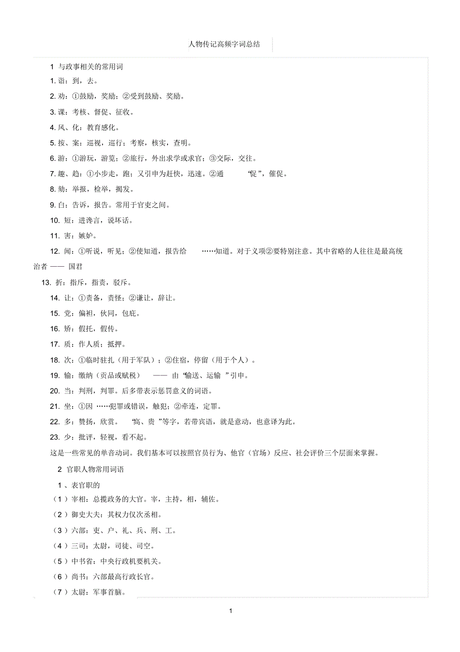 人物传记高频词汇_第1页