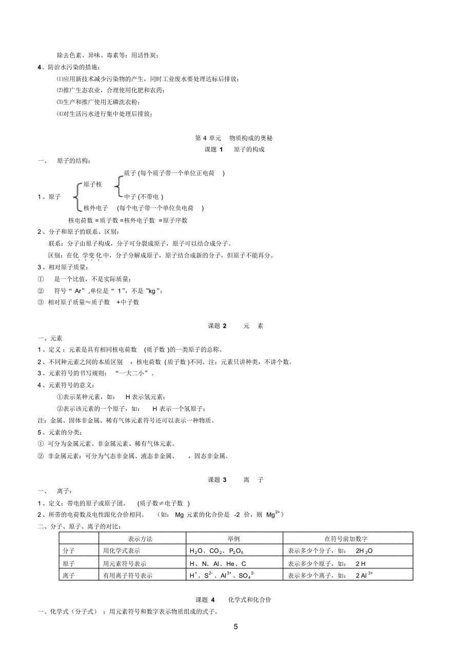 九年级化学知识点(人教课标版)_第5页