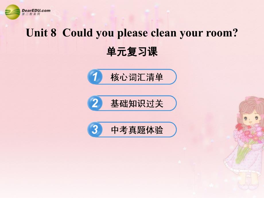 七年级英语下册 unit 8 could you please clean your room 单元复习课课件 鲁教版_第1页