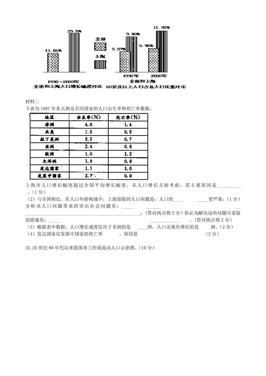 河南省确山县第二高级中学2013-2014学年高一地理3月月考试题新人教版_第5页