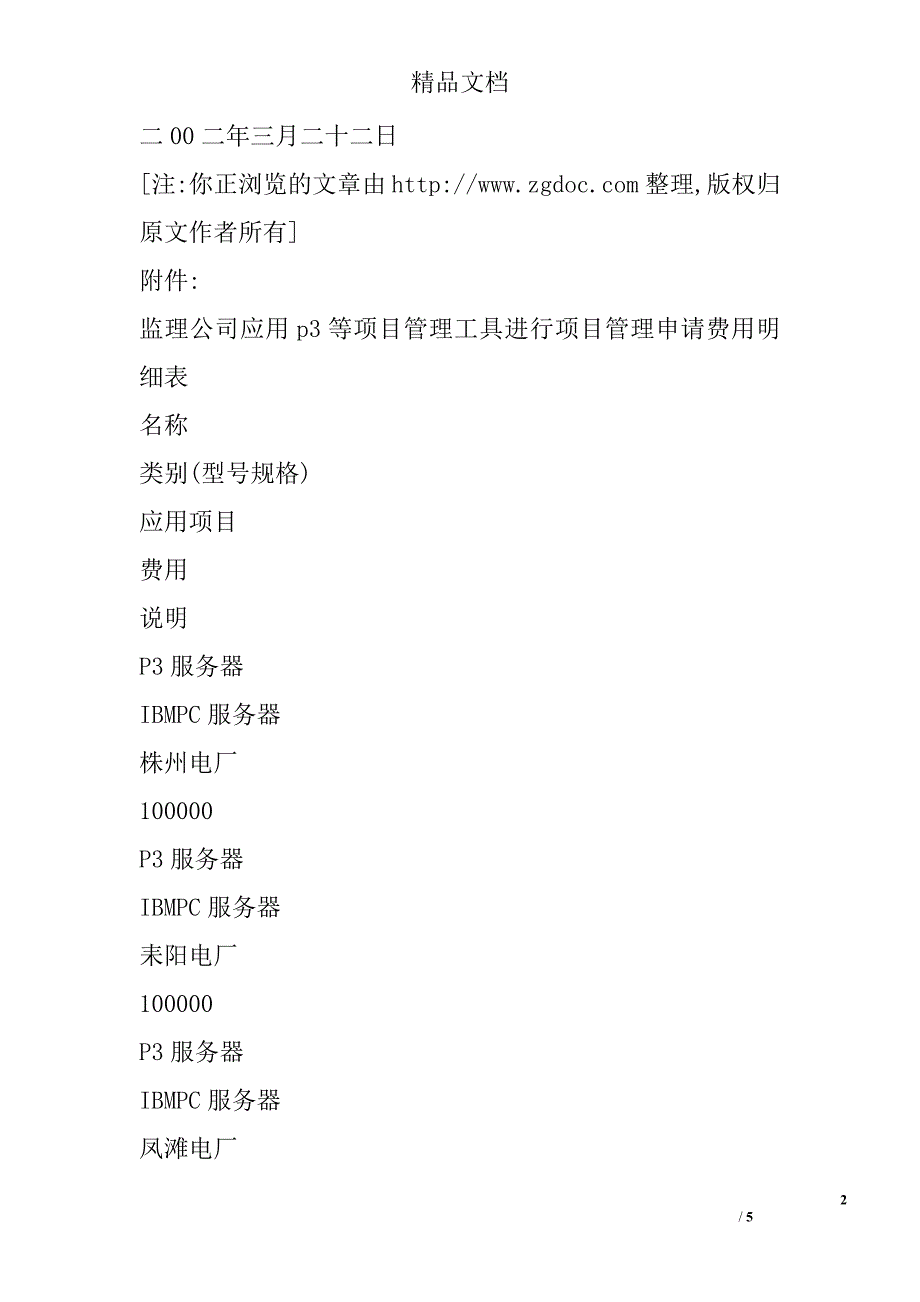 费用申请报告 _第2页