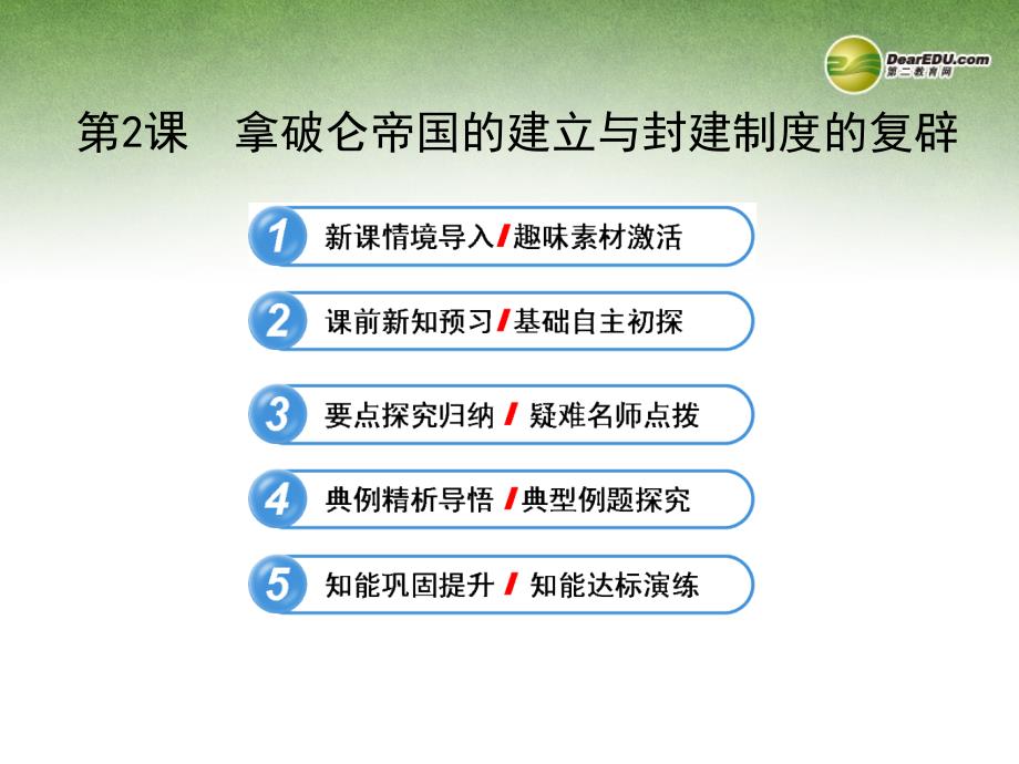 高中历史 5.2 拿破仑帝国的建立与封建制的复辟课件 新人教版选修2_第1页