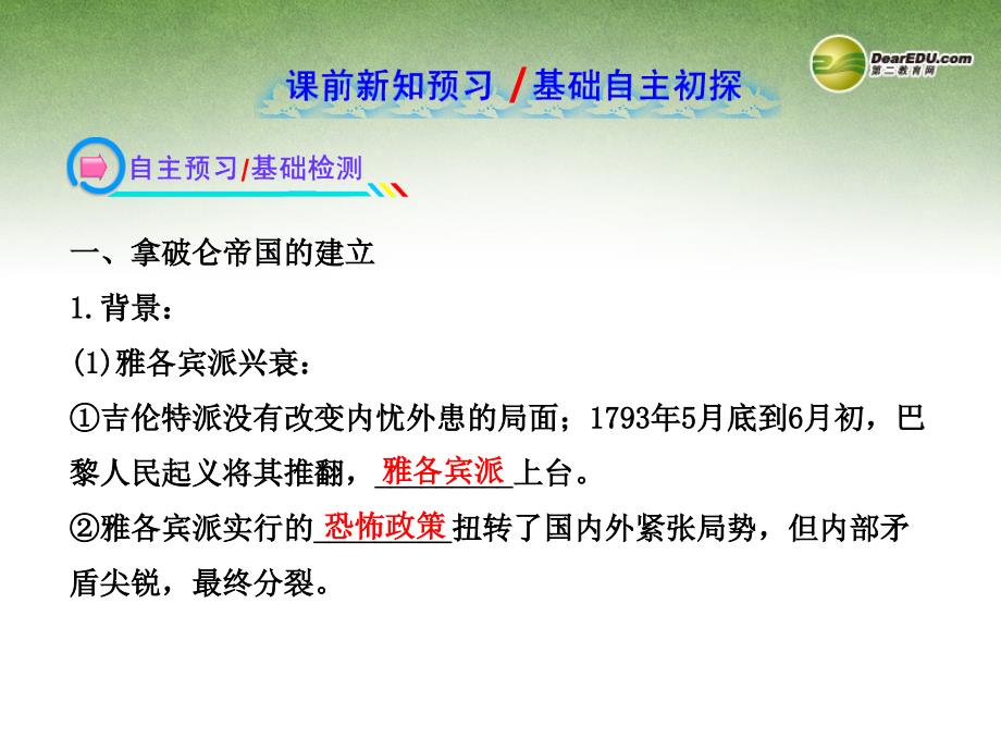 高中历史 5.2 拿破仑帝国的建立与封建制的复辟课件 新人教版选修2_第4页