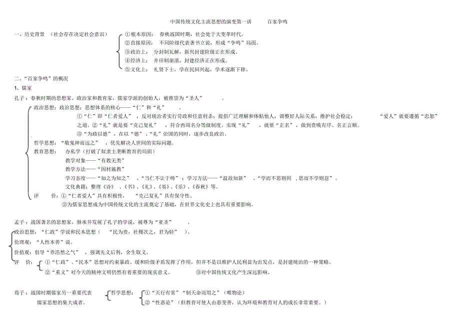 高中必修三历史笔记提纲版_第1页