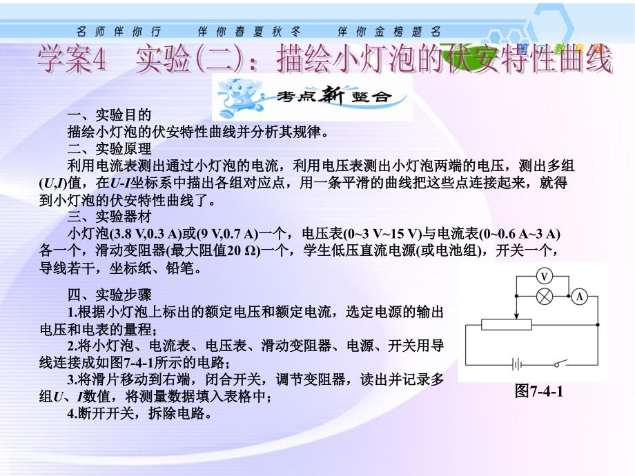 高考物理一轮复习 描绘小灯泡的伏安特性曲线课件 新人教版_第1页