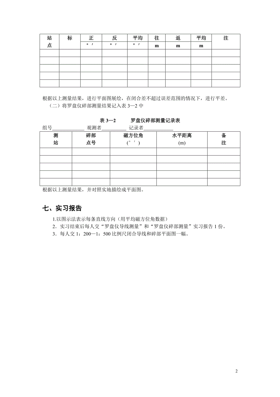 罗盘仪的使用及碎部平面图测绘_第2页