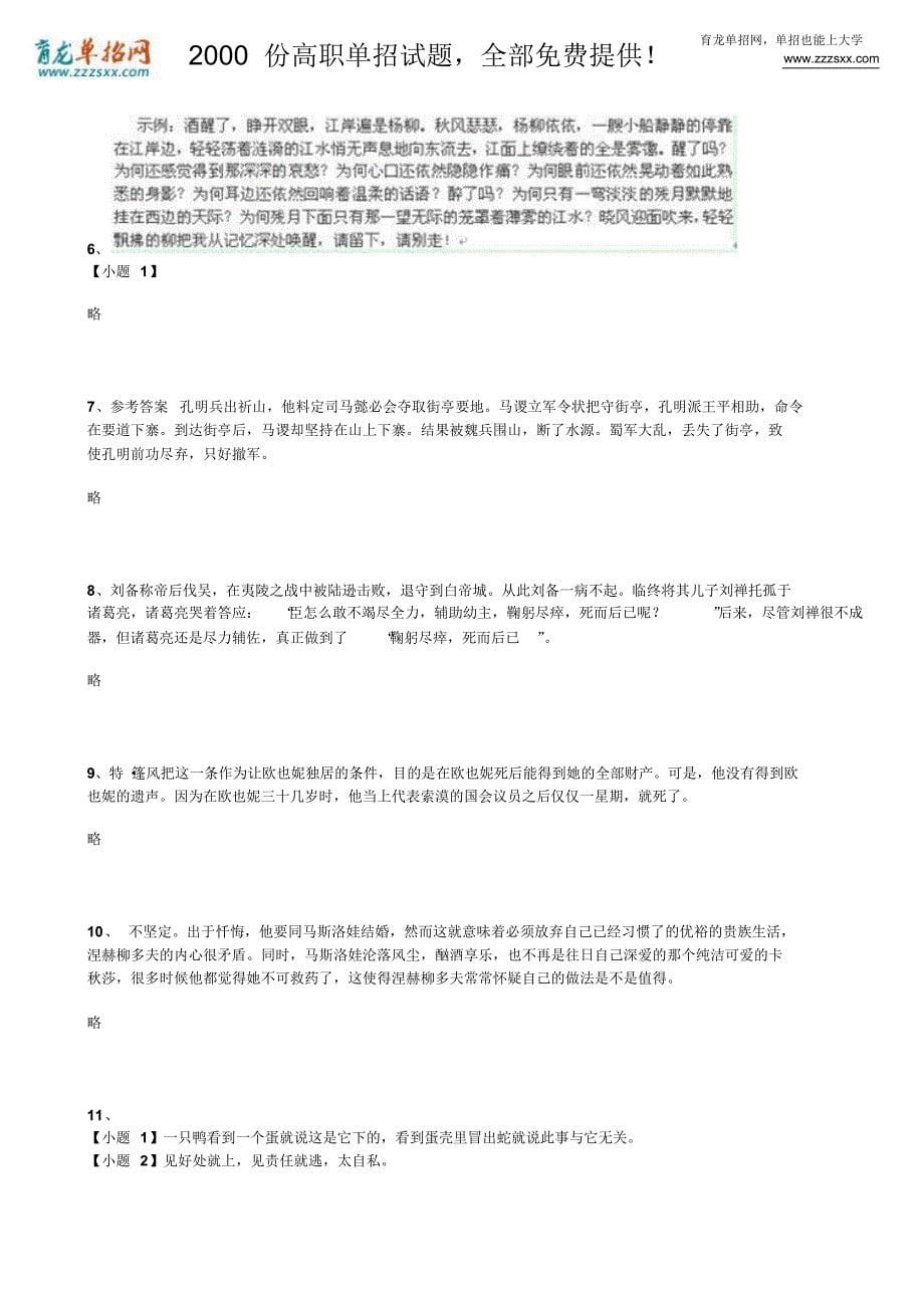 2016年江苏单招语文模拟试题：描述类微写作_第5页