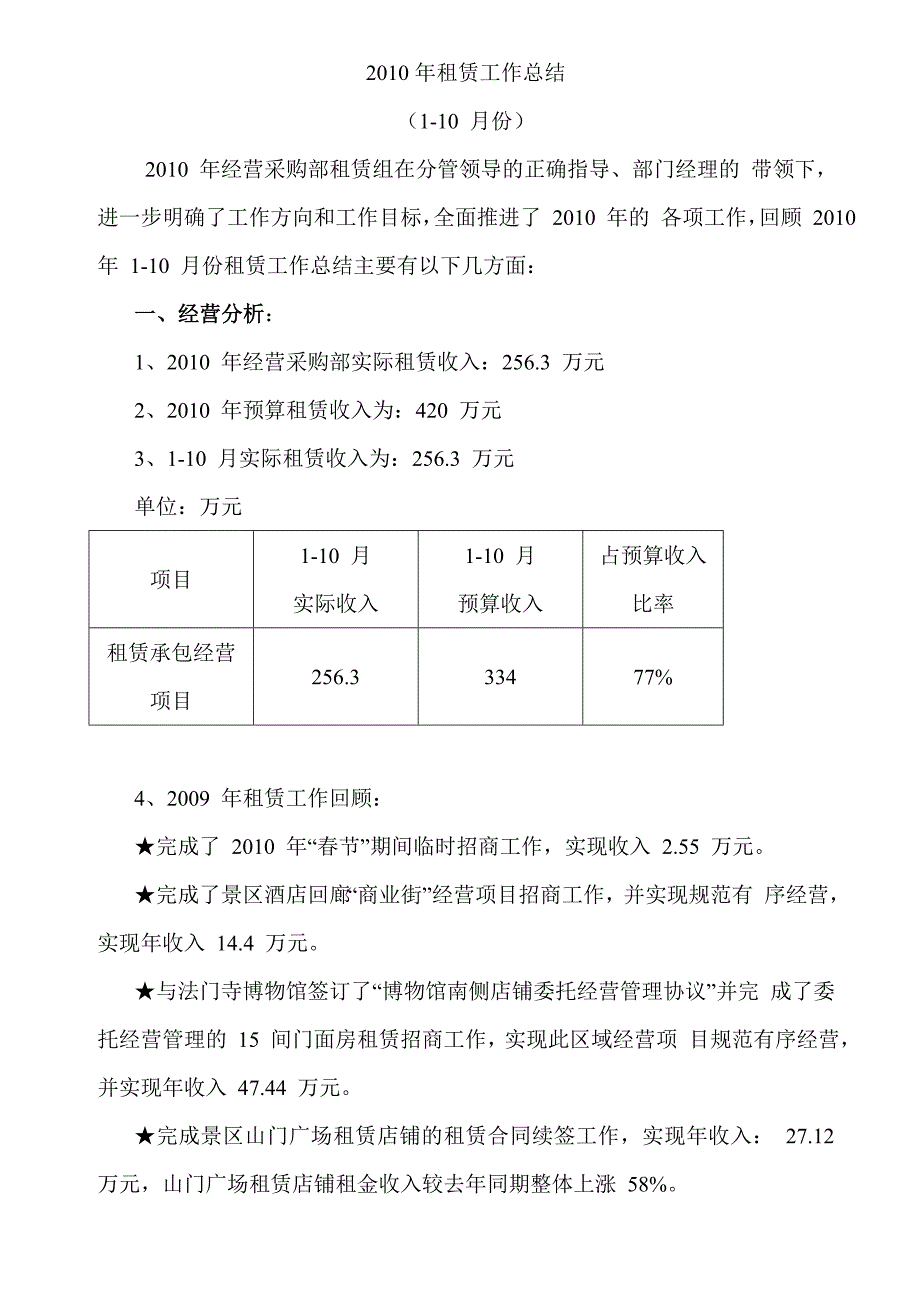 [工作总结]2010年租赁组工作总结_第1页