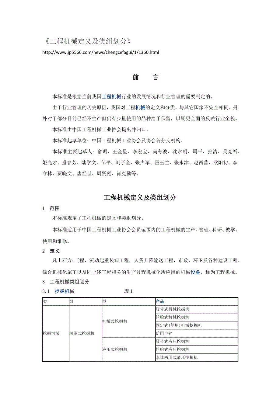 工程机械定义及类组划分_第1页