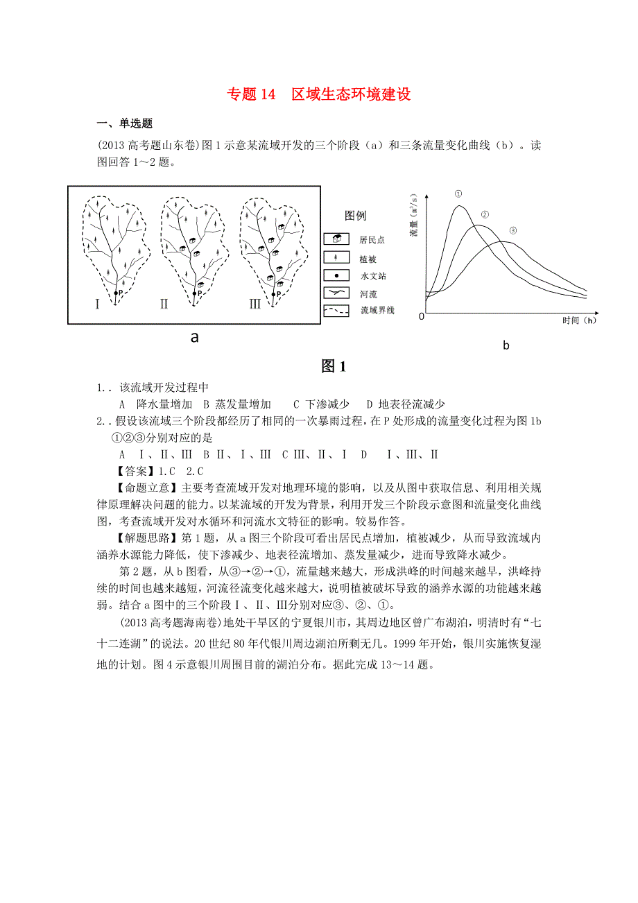 高考地理 试题分类汇编14 区域生态环境建设_第1页