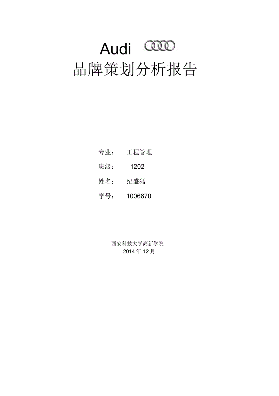 Audi品牌策划报告_第1页