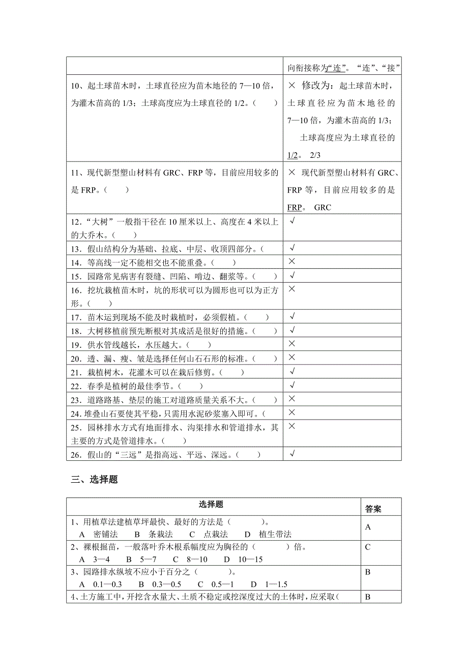 园林工程模拟试题_第3页