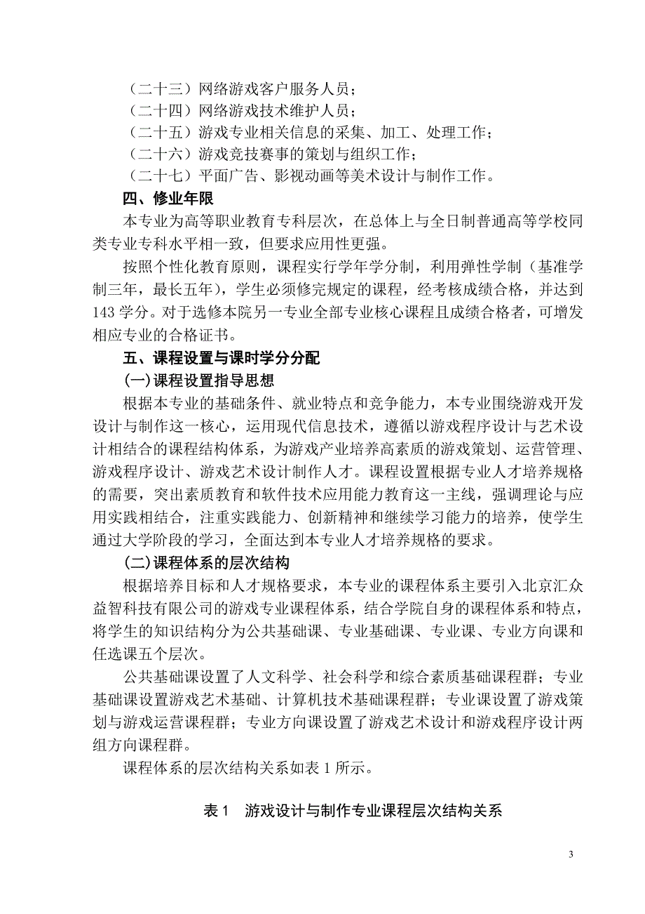 游戏设计与制作专业教学计划_第3页