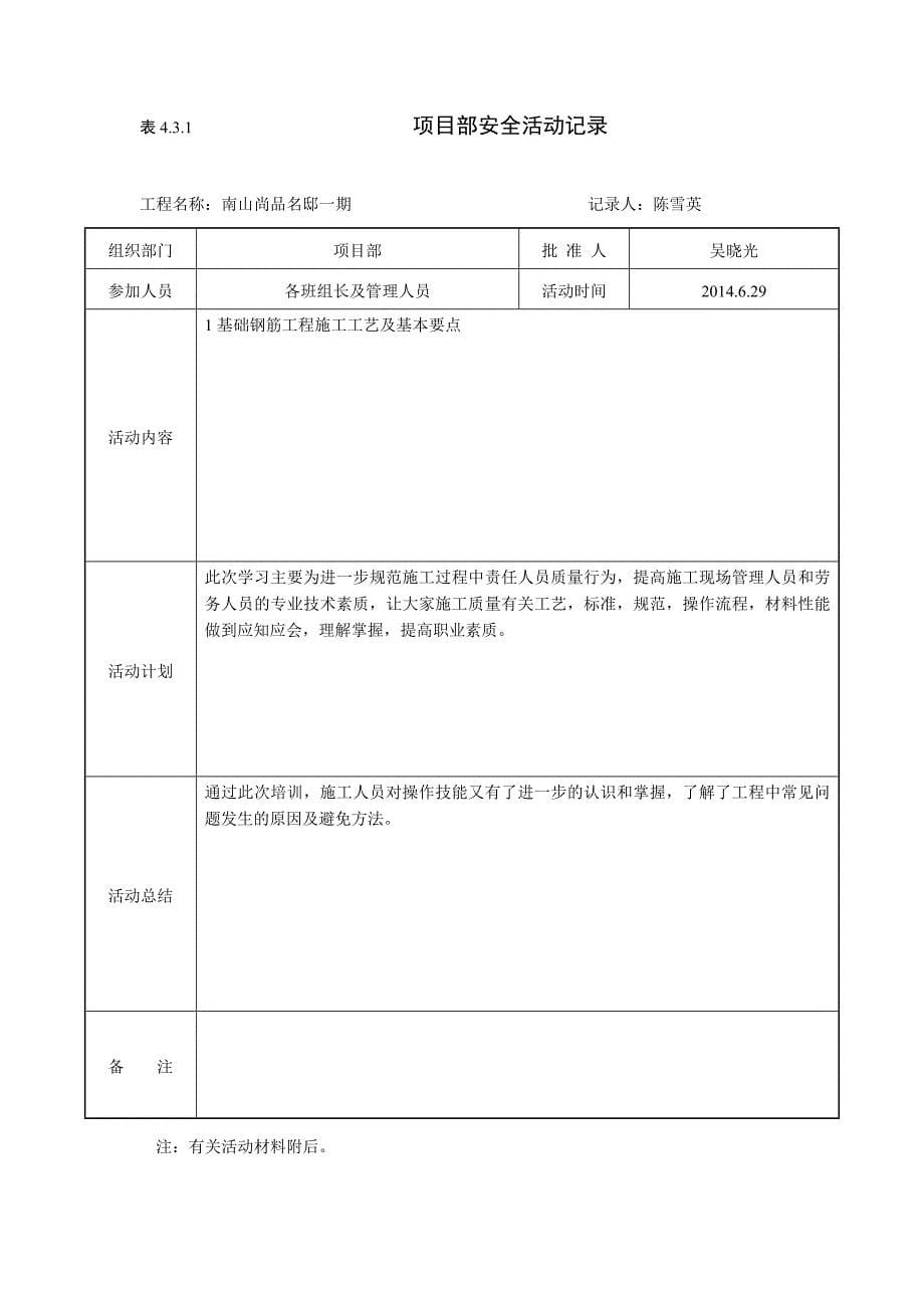 4.3.1项目部安全活动记录_第5页