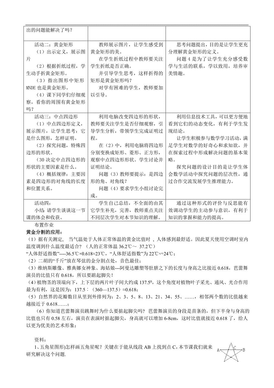 《黄金矩形中点四边形》教案设计_第2页