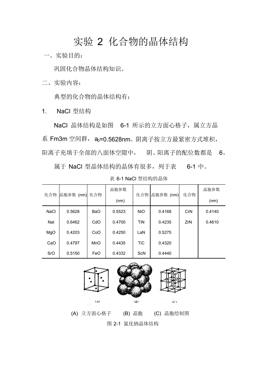 实验2化合物的晶体结构_第1页
