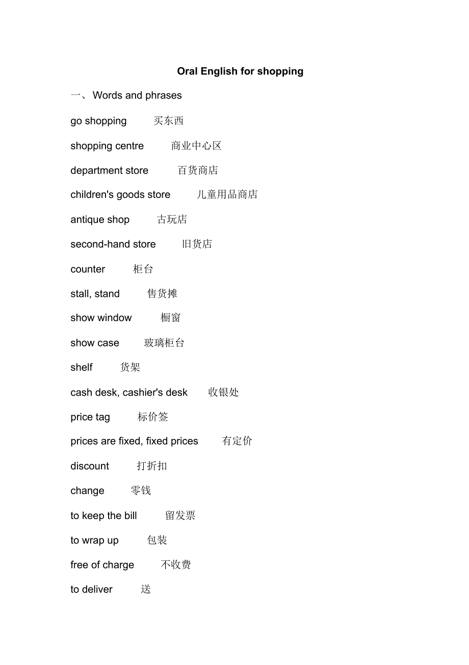 商店购物英语口语_第1页