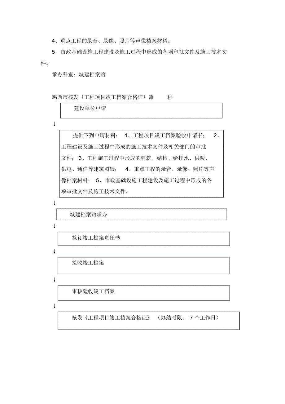 鸡西市核发《工程项目竣工档案合格证》流程_第2页