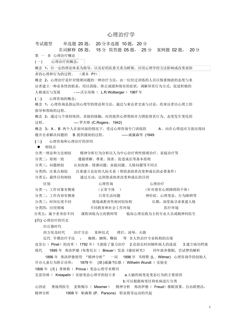 治疗学复习大纲_第1页