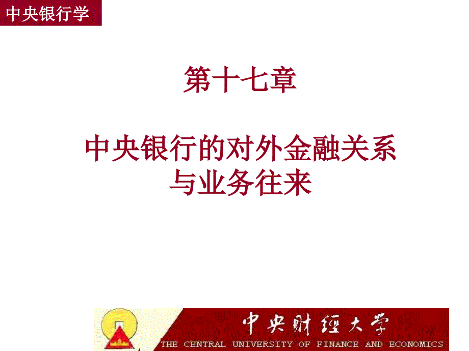 中央银行的对外金融关系与业务往来中央银行学,王广谦_第1页