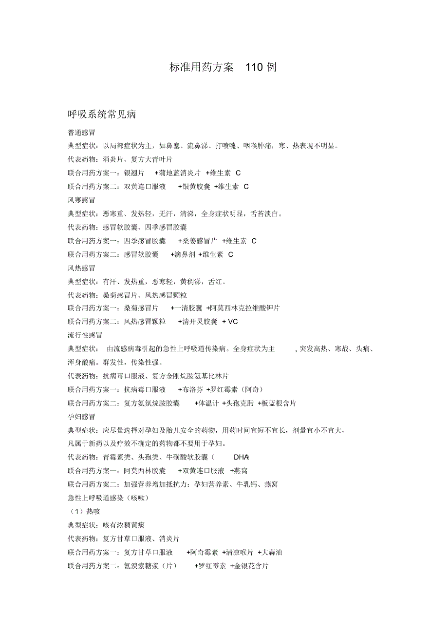 110种常见疾病的联合用药_第1页