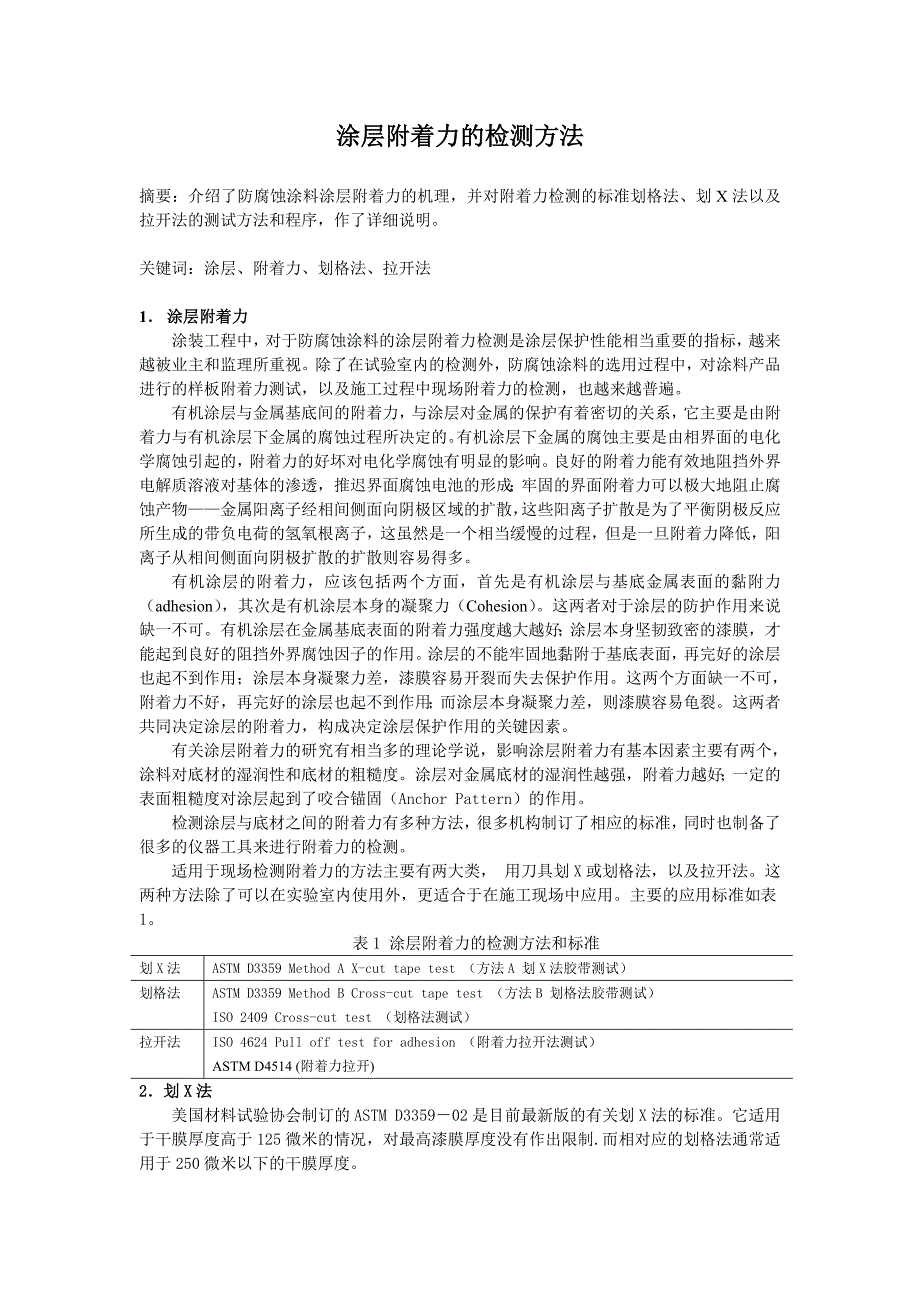 涂层附着力检测方法的详细介绍_第1页