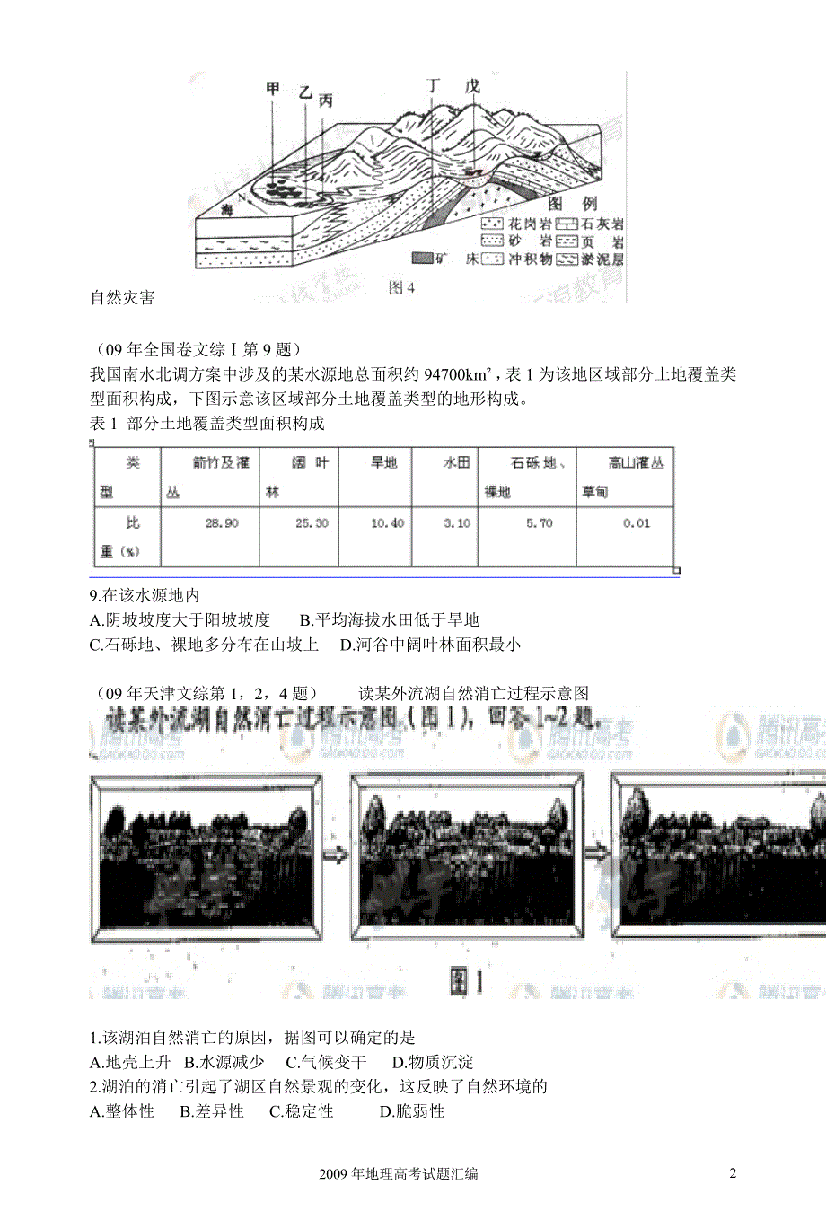 [高三政史地]练习 2009年高考自然地理三_第2页