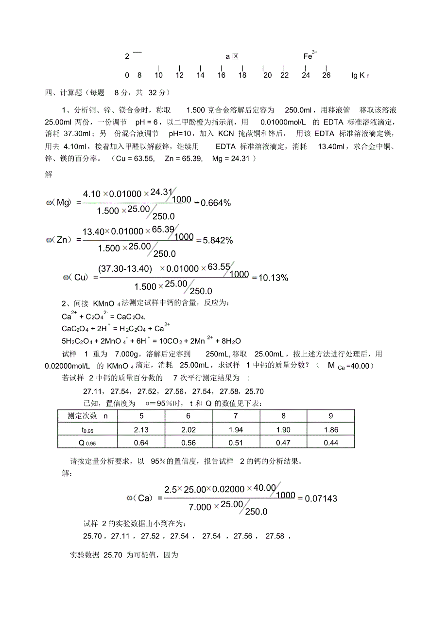 分析化学试题1及答案_第4页