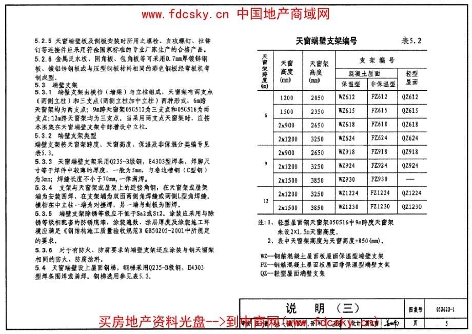 05J623-1钢天窗架建筑构造_第5页