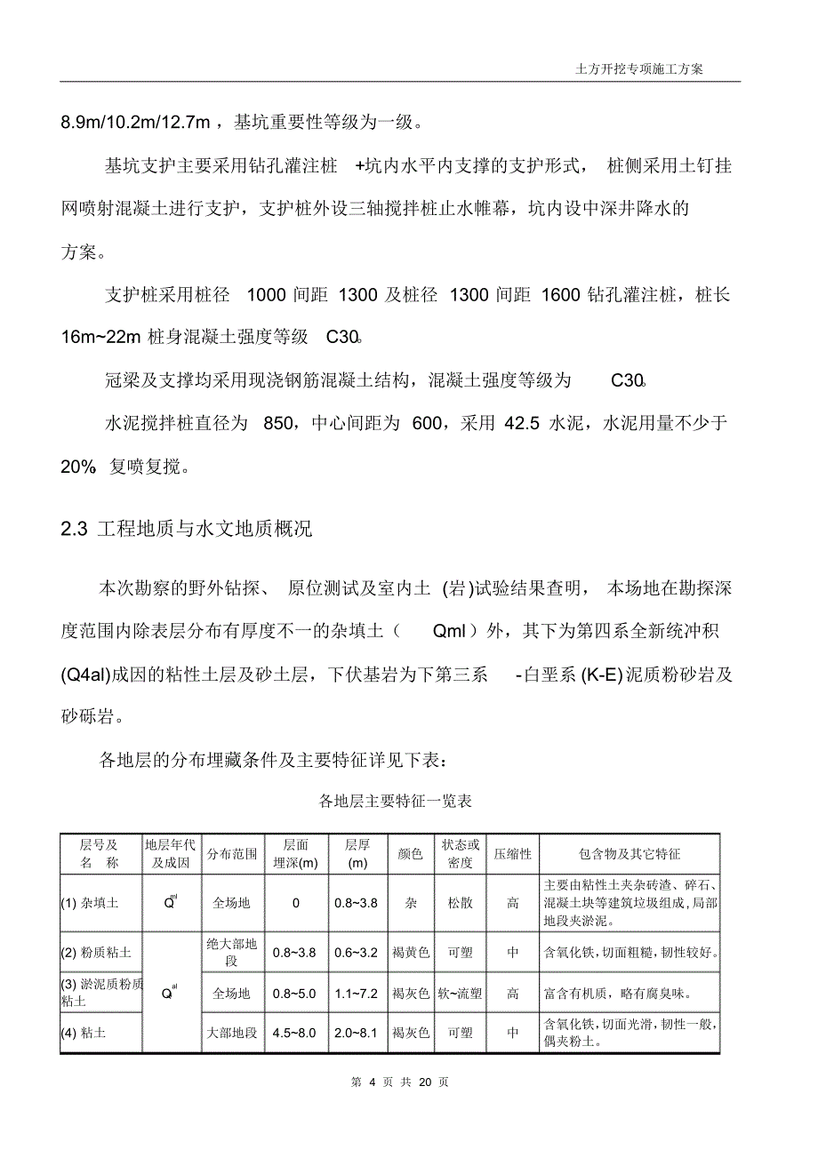 土方开挖专项施工方案(完整版)_第4页