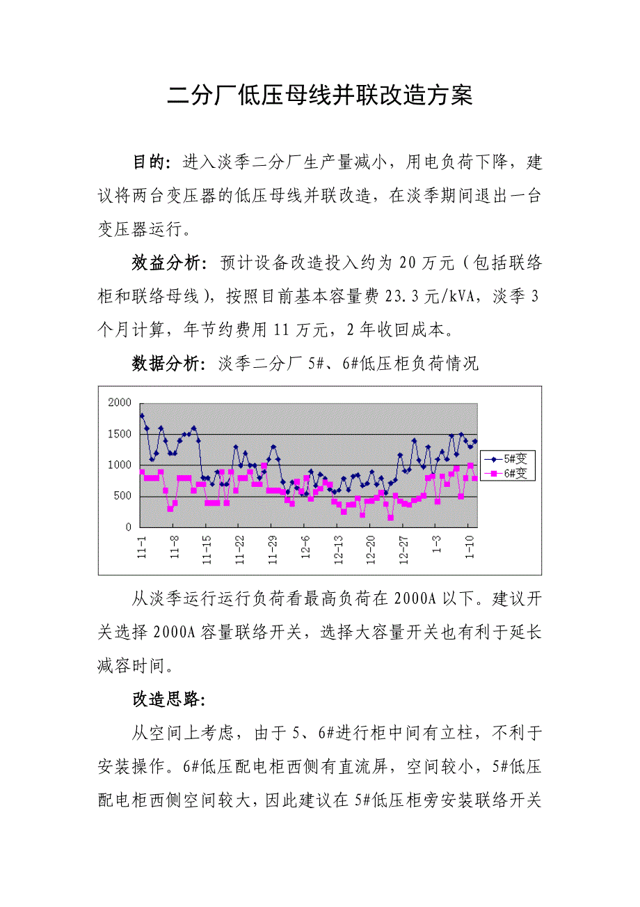 二分厂低压母线并联改造方案_第1页