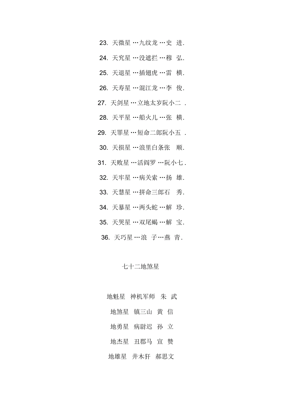 水浒三十六天罡七十二地煞全称_第2页