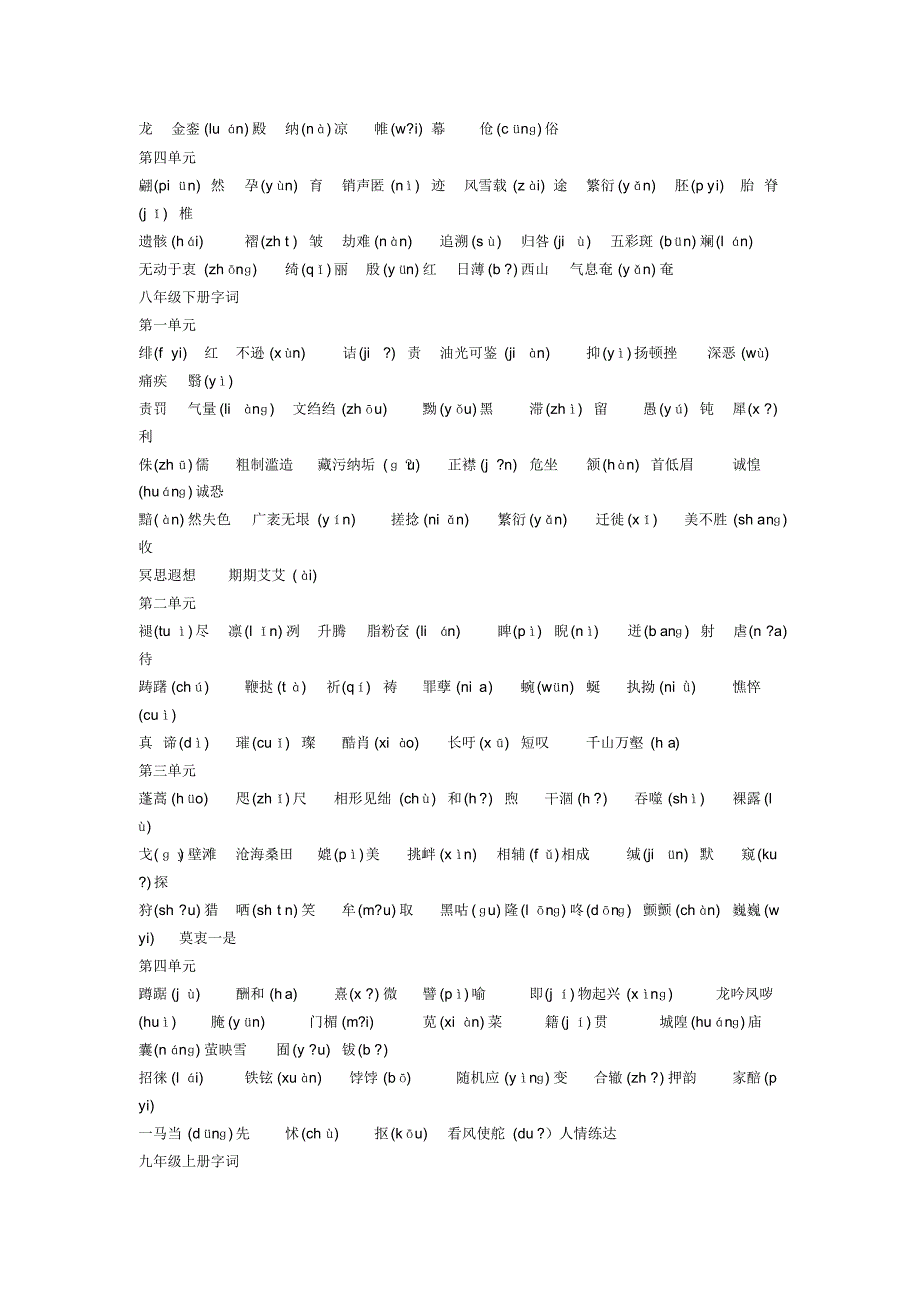 初中语文1---6册字词汇总带拼音无错处_第4页