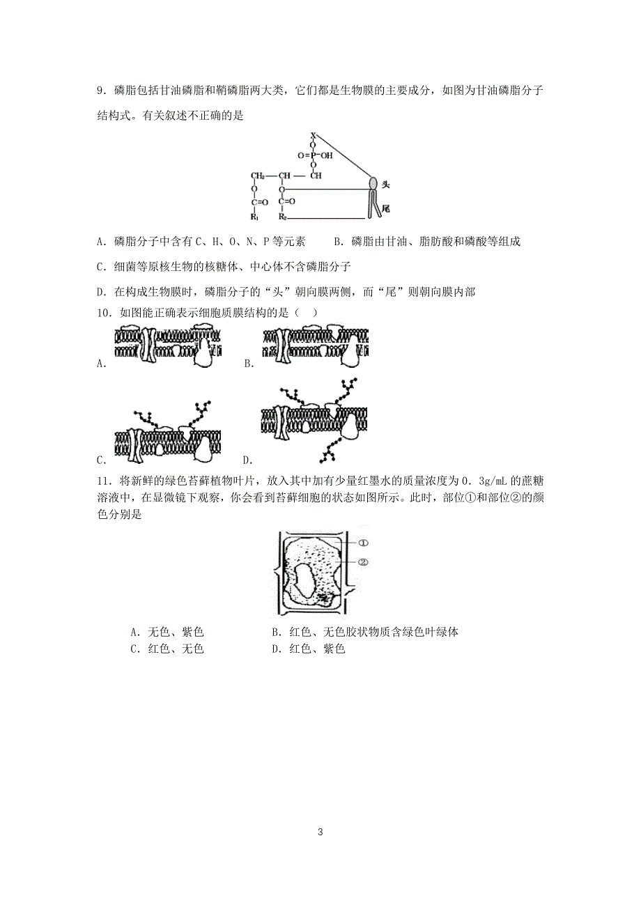 物质的输入和输出精选题_第3页