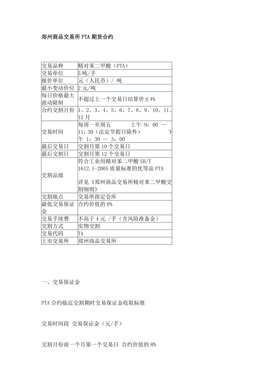 PTA期货合约简介_第1页