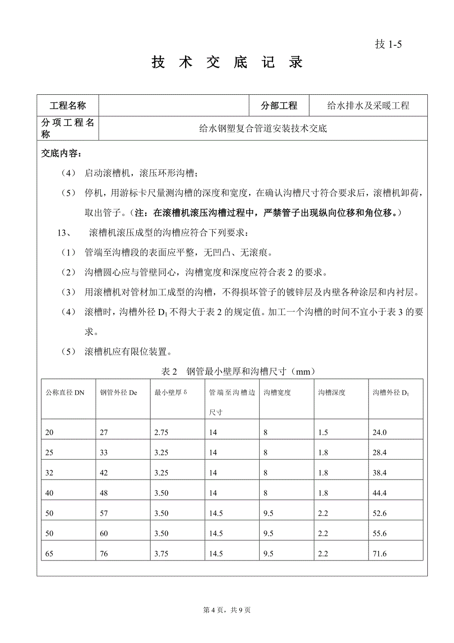 钢塑复合管道技术交底_第4页