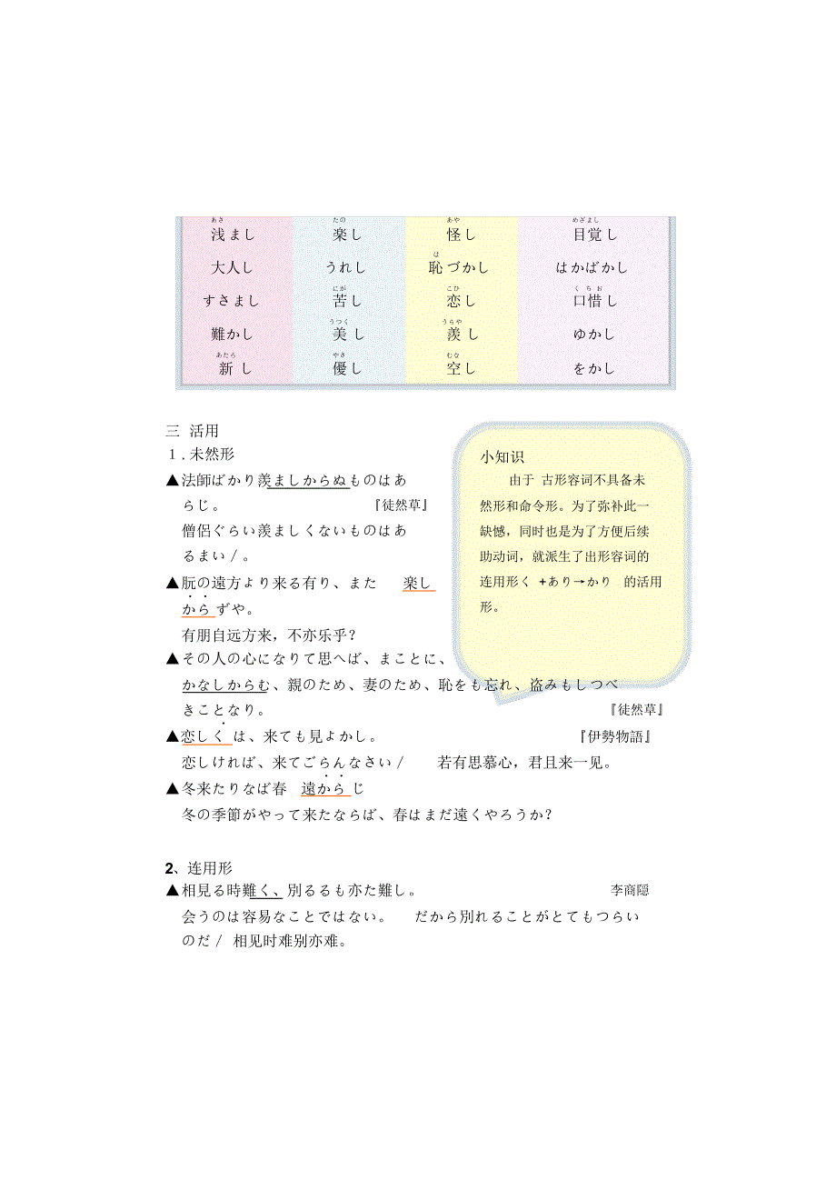 日语古典语法形容词_第4页