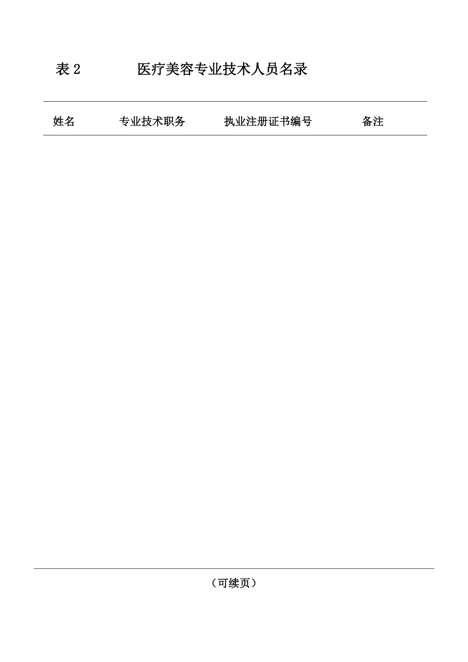 河南省医疗机构医疗美容项目执业登记申请表(试行)_第3页