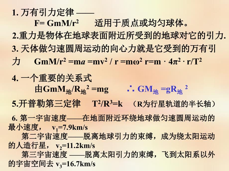 万有引力定律的应用专题pp_第2页