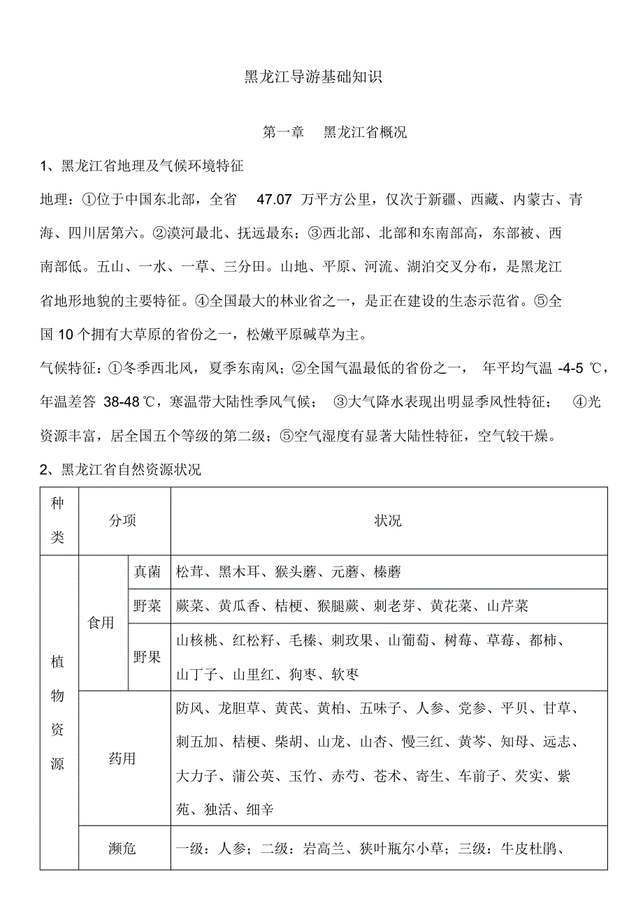 黑龙江导游基础知识_第1页