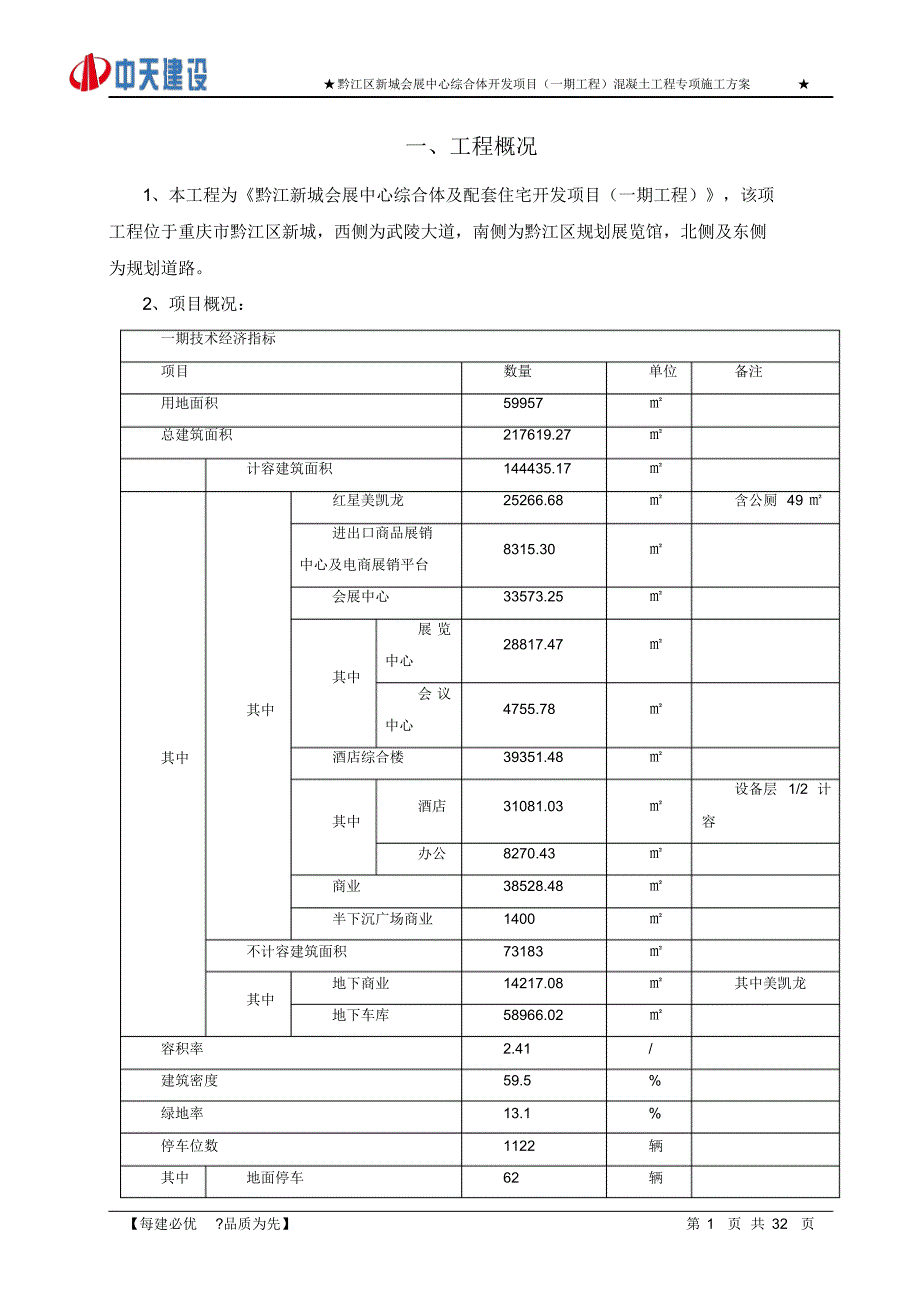 黔江综合体一期混凝土专项施工方案2016.4.28_第2页