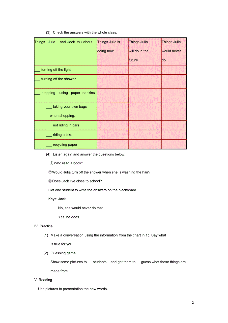 龙口市诸由观镇诸由中学九年级英语全册《Unit8We’retryingtosavetheearth》教案4鲁教版五四制_第2页