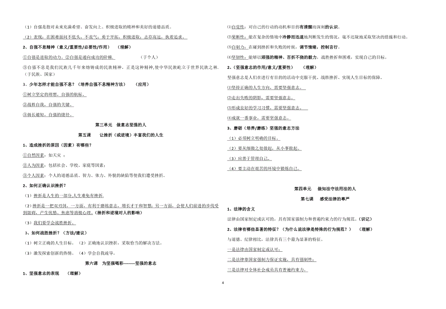 福建中考思品复习提纲_第4页
