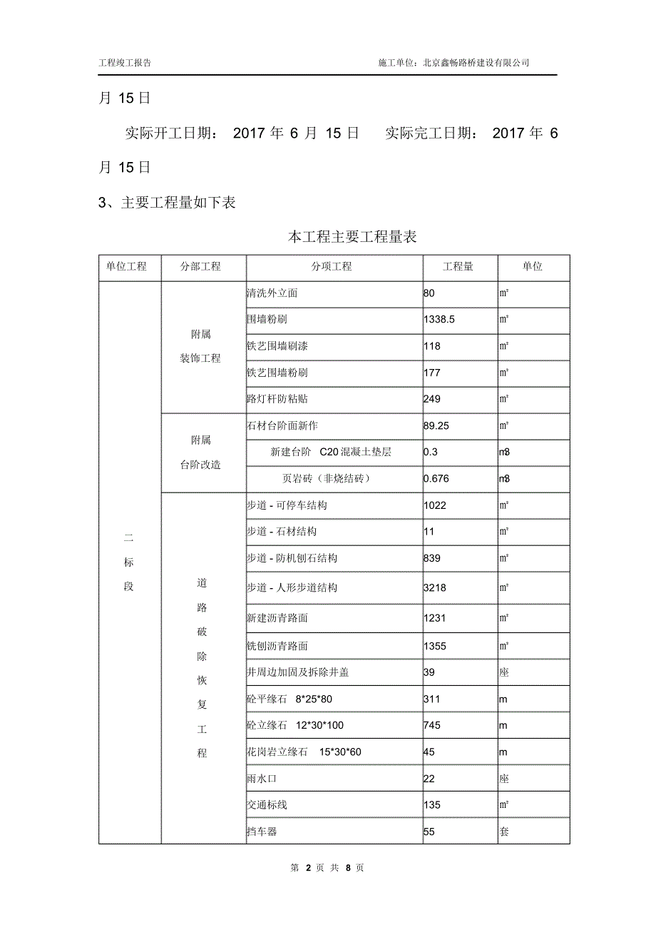 工程竣工报告(5份最后一页盖章)_第2页