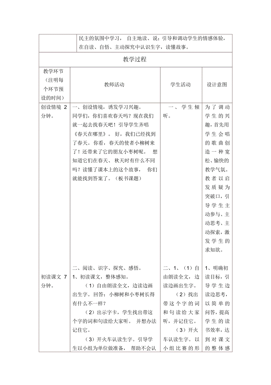 《小柳树与小枣树》教学设计与反思_第2页