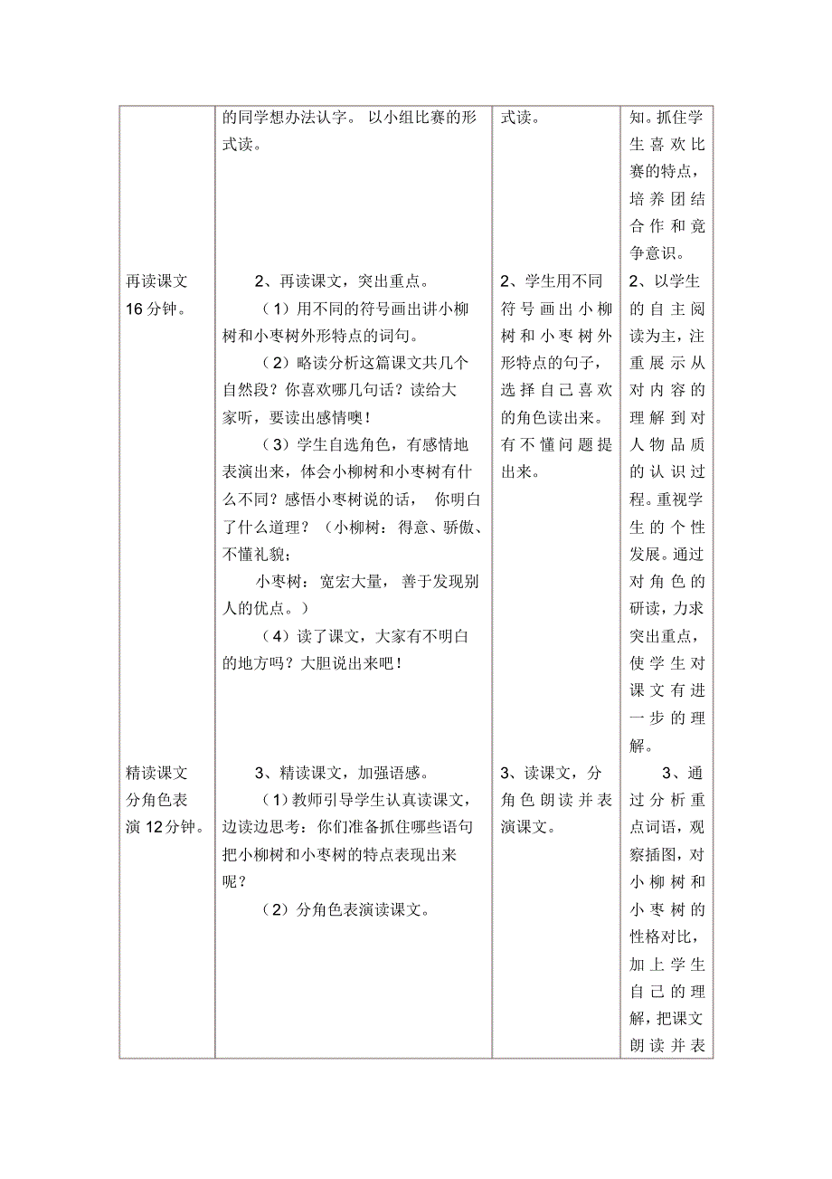 《小柳树与小枣树》教学设计与反思_第3页