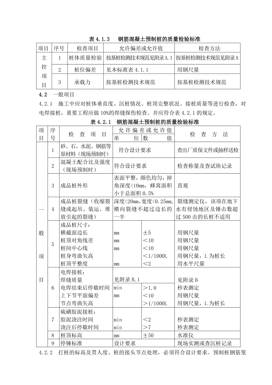 钢筋混凝土预制桩打入法施工工艺标准_第4页