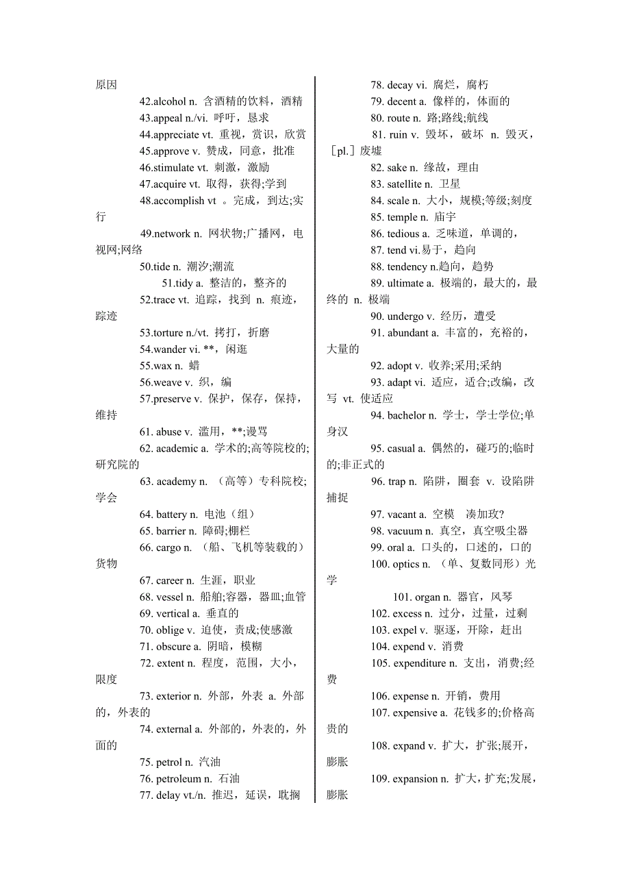 2012年英语四级高级词汇必备_第4页